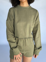 Load image into Gallery viewer, OVERSIZED CROP SWEATER - SUMMER OLIVE
