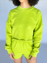 Load image into Gallery viewer, OVERSIZED CROP SWEATER - LIME
