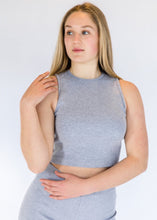 Load image into Gallery viewer, RIB HALTER CROP TOP - GREY
