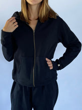 Load image into Gallery viewer, ZIP UP HOODIE - BLACK
