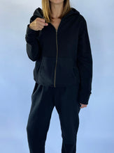 Load image into Gallery viewer, ZIP UP HOODIE - BLACK
